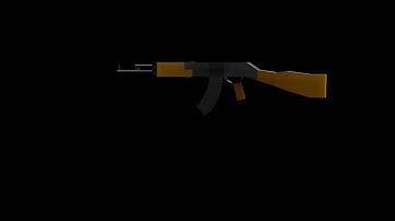 AK-47 Low Poly model in Blender by Shivaji Lode