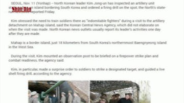 Tin Thế Giới: Triều Tiên tập trận bắn đạn thật gần biên giới Hàn Quốc