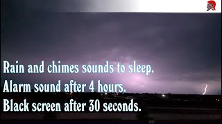 Rain and Chimes Sounds for Sleeping. After 4 hours a soft alarm. | SLEEP & RELAXATION | Black Screen screenshot 5