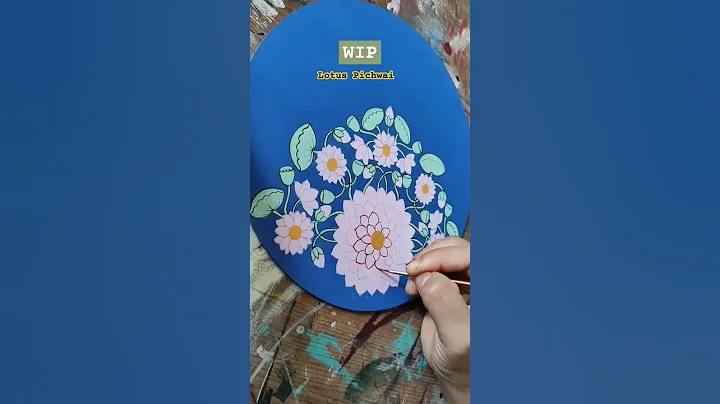 Work in Progress| Lotus Pichwai Painting #youtubeshorts #viralvideo #trendingshorts #shorts