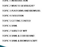 silverlight course content | silverlight online training