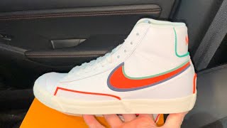 nike blazer mid 77 infinite white bright crimson blue void