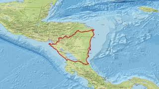 Nicaragua Map Animated Zoom Highlighted Borders Location