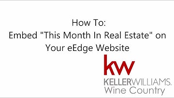 HOW TO: Embed This Month In Real Estate Video On Your eEdge Site