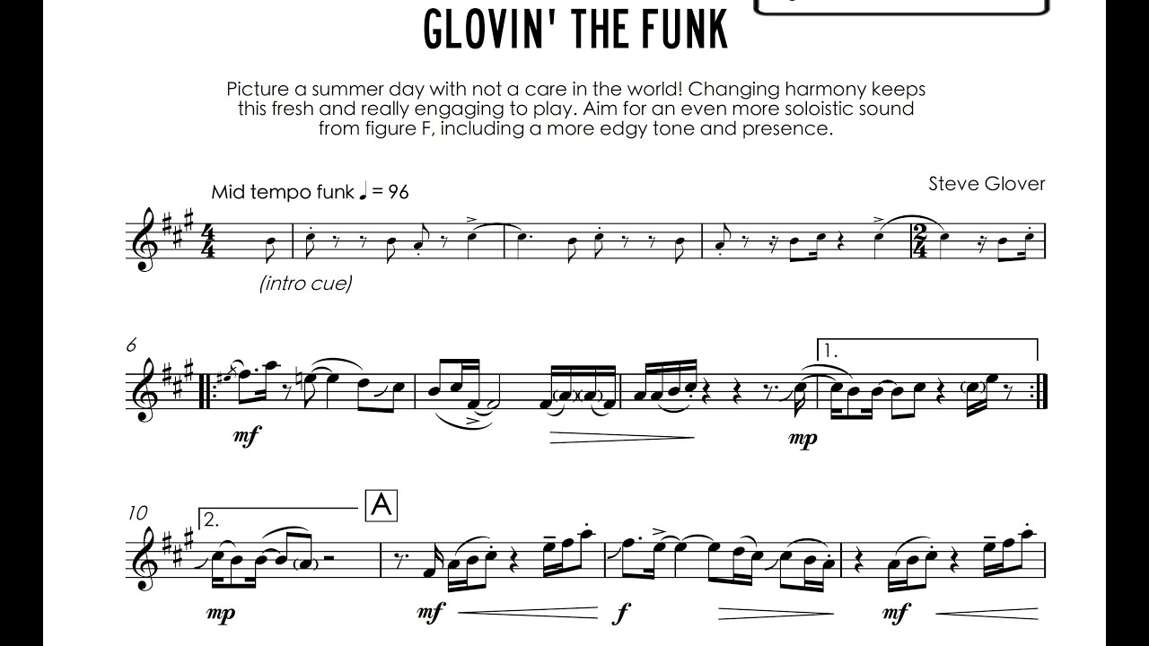 Glovin' the Funk (#4 from Right Turn: Route 1 - Jazz Funk - Eb Sax