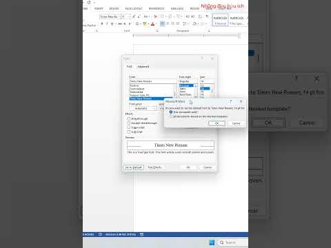 #2023 Cách tạo font chữ cố định khi mở trang word #shorts