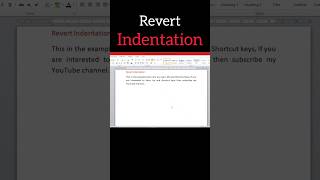 Ms Word 💻 Shortcut Key for Revert Indentation