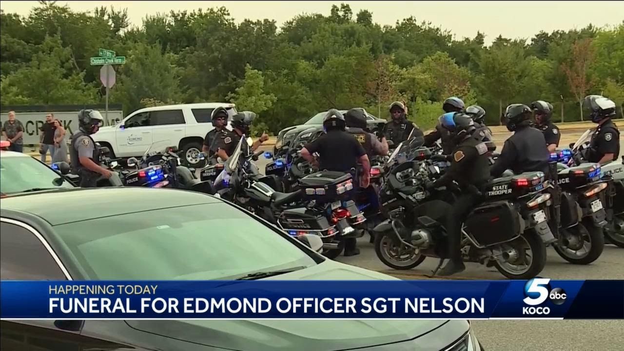 Edmond police officer killed in crash to be laid to rest - YouTube