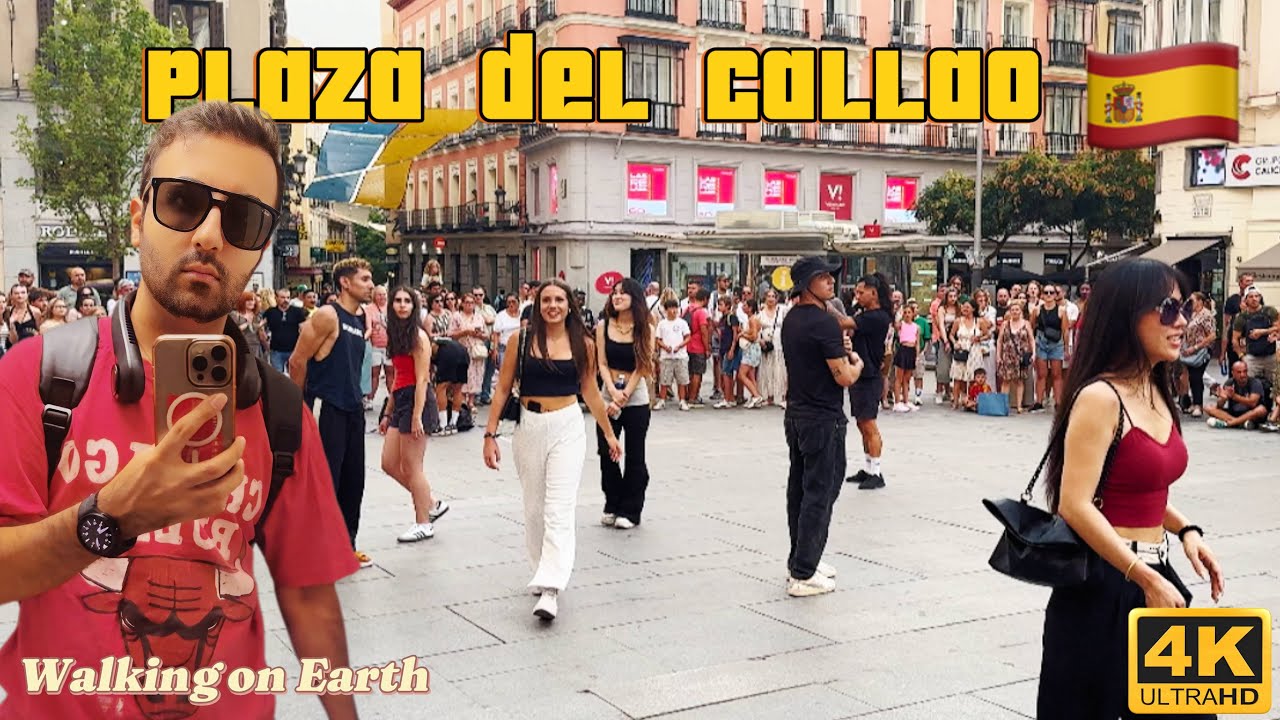 Endless Performance at Plaza del Callao | Music Copyright Issues | Madrid Walking Tour (4K/60fps) 🇪🇸