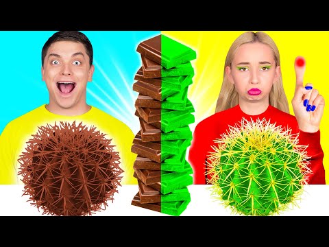 Челлендж. Шоколадная Еда vs Настоящая еда | Смешные Cитуации от HAHANOM Challenge