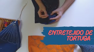 Sashiko entretejido: Paso a paso para bordar el patron de caparazon de tortuga - Tutorial de bordado