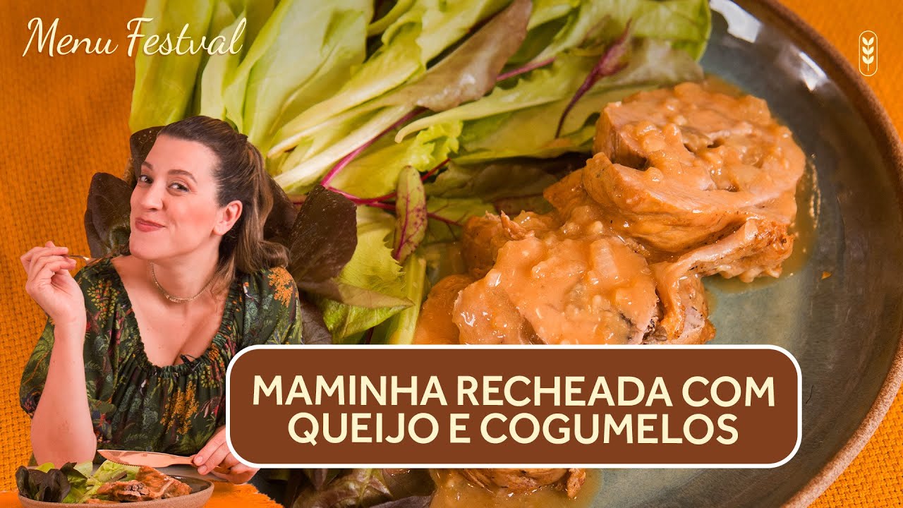 MAMINHA RECHEADA COM QUEIJO E COGUMELOS