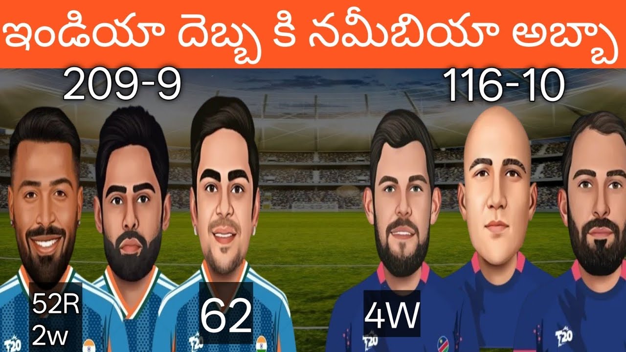 ఇండియా చేతులలో నమీబియా ఓటమి ఫన్నీ స్పూఫ్| పాండ్య మ్యాన్ ఆఫ్ ద మ్యాచ్|