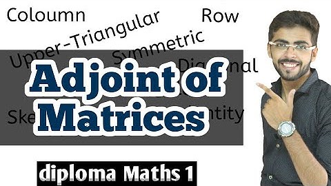 Adjoint of Matrices | Diploma Maths 1 in hindi | Matrices in hindi | Well Academy