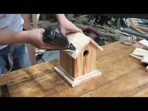 Amazing Woodworking Idea From Recycled Wood // DIY Birdhouse Planter