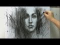 como dibujar rostro con carboncillo suelto y expresivo tutorial