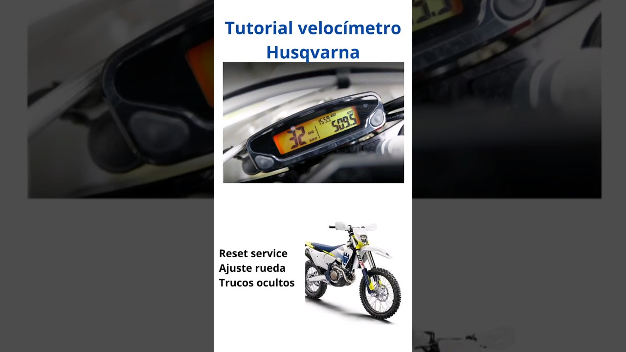 velocímetro Husqvarna. Ajuste diámetro rueda, reseteo mantenimiento y más. Ajuste 1882-17" 2205-21"