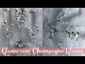 DIY Dollar Tree Champagne Glasses | Elegant Wedding Glasses