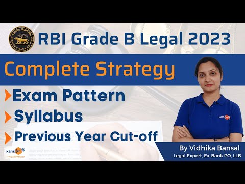 RBI Grade B Legal | Exam Pattern, Syllabus, Previous Year Cutoff | By Vidhika Mam