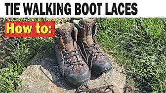 Tying walking boot laces