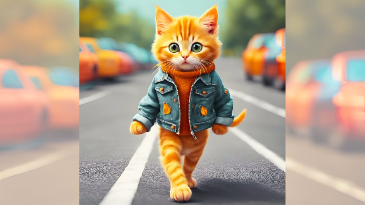 Cats Sing We're Walking Down The Street Song | Kids Song | Nursery ...