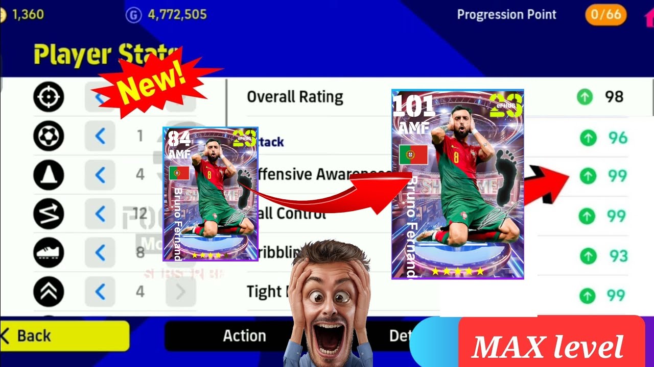 🔥2024🔥 How to train Bruno Fernandes to max level in efootball 2024..Up to 101?...