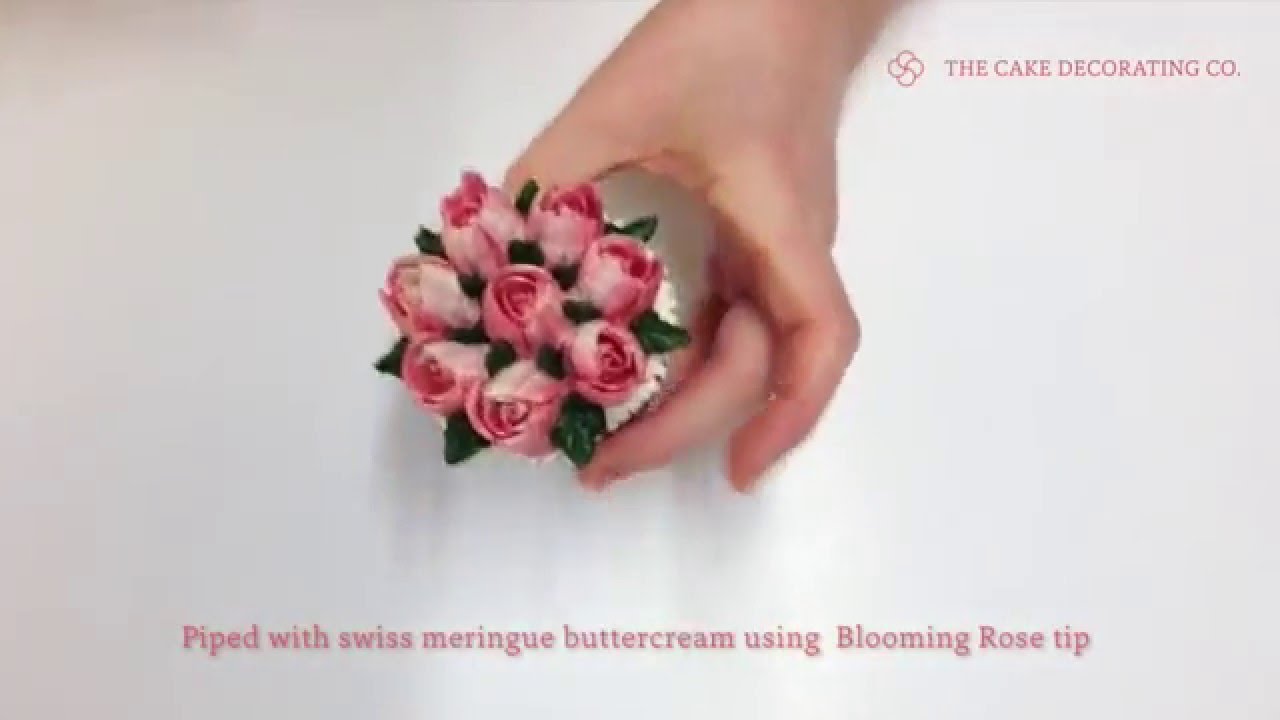 Flower Piping Tip How to pipe a Blooming Rose Floral Cupcake YouTube