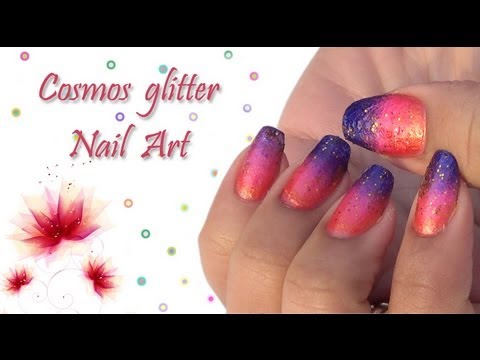 Cosmos Glitter Nail Art - Do it yourself | KhoobSurati.com