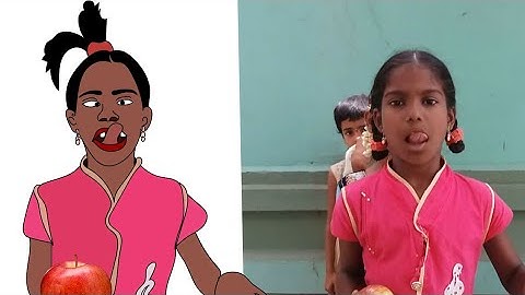 First Class Unit5 Fruits Apple apple, red red apple rhyme  funny drawing by SreenivasuluBikki
