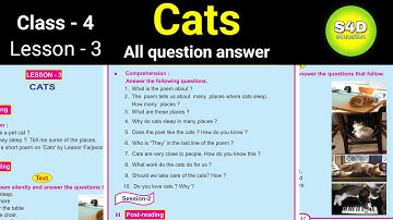 Cats Poem Class 4 English question answer || Class 4 English Lesson 3 Cats Poem All question answer