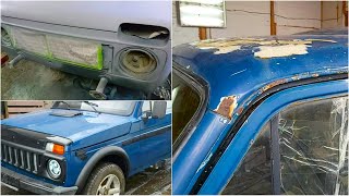 Restoration of the Soviet LADA Niva Bronto VAZ-21218 produced in 2001. Before and after video.