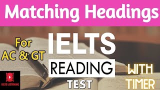 IELTS READING MATCH HEADINGS I IELTS READING PRACTICE TEST 2025 WITH ANSWERS I IELTS READING