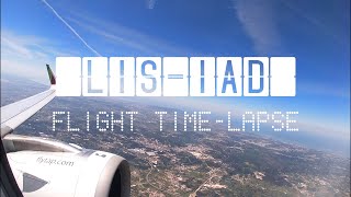 Lisbon (LIS) - Washington DC (IAD)  flight time-lapse.