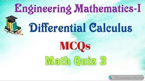 Differential Calculus - Math Quiz - 3
