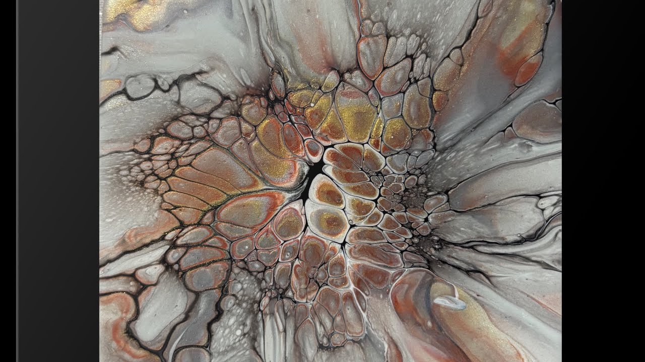 Техника «Металлический блеск», золото, серебро, медь, акриловая заливка (1680)