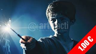 Child Mage Casting Sparkling Wand Light Magical Stock Footage