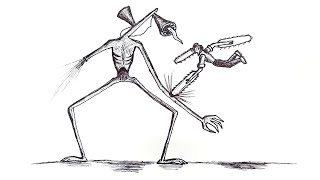 Chainsaw Man vs. Siren Head, Drawing Step by Step