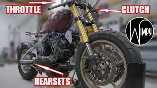 XV750 w/ R6 Front Forks, Now With Controls!  And, Custom Rearset Mounts!  Cafe Racer Build Ep. 4