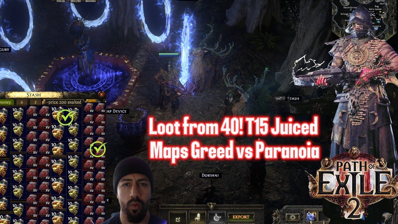 Path Of Exile 2 Loot from 40! Juiced T15 Waystones/Maps Distilled Greed Vs Distilled Paranoia