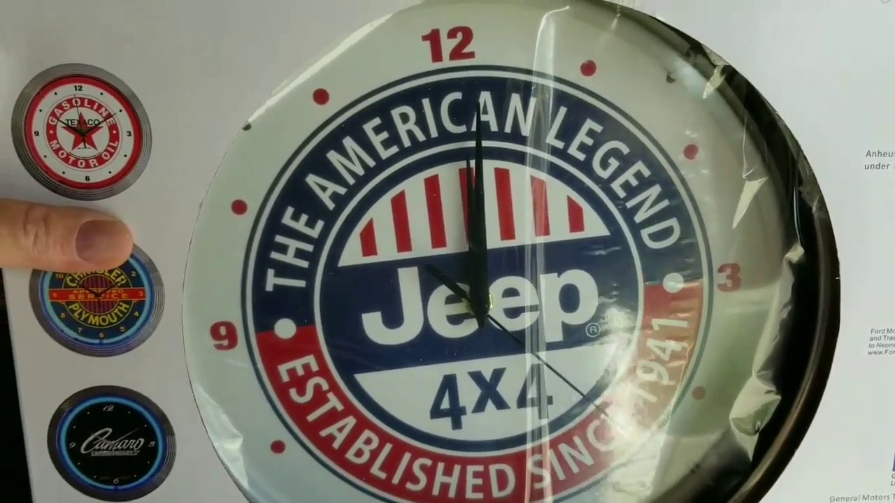 Cool Jeep neon garage wall clock YouTube