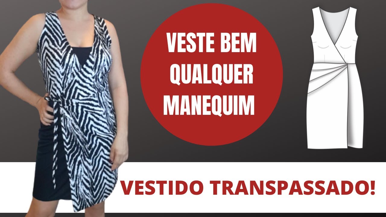 Vestido transpassado - Como cortar e costurar - Passo a passo completo | Gisele Maués