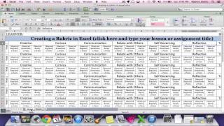 Create a Rubric in Excel: Step one and Step two