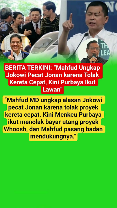 #MahfudMD #Jokowi #Jonan #Purbaya #KeretaCepat #Whoosh #BeritaTerkini