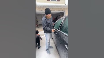 Using a Hammer to Open a Frozen Car Door#shorts