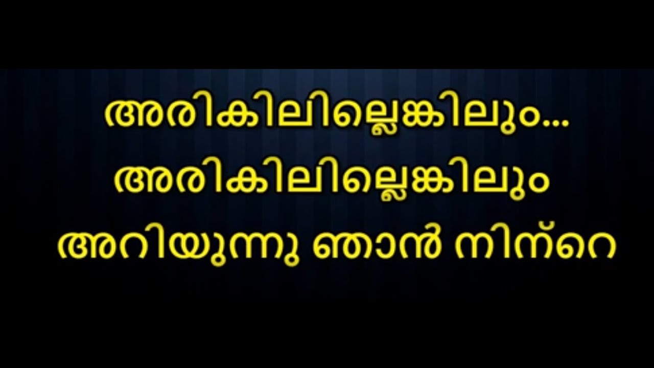 Arikilillenkilum ariyunnu njaan Karaoke With Lyrics Malayalam