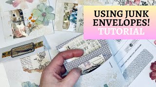 USING JUNK MAIL ENVELOPES - TUTORIAL - JUNK JOURNAL POCKETS - #snailmail #diycrafts #craftwithme