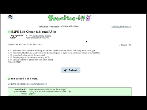 Java Practice It || 6.1 readAFile || file processing, scanner