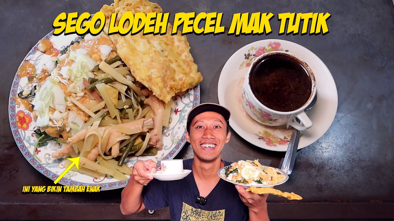 Sarapan spesial di warung tengah sawah, sego pecel lodeh kates!