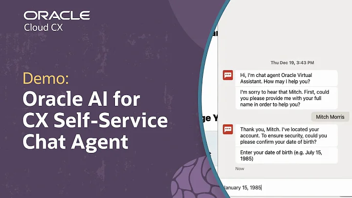 Oracle AI for CX Self-Service Chat Agent: Demo