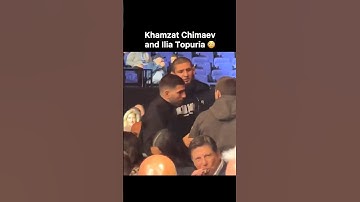 Khamzat Chimaev with Ilia Topuria 😳